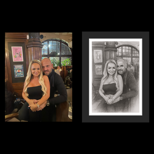 Artist style sketch drawing Black & White - Framed print