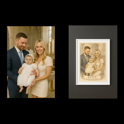 Artists style sketch drawing - Colour - Framed print